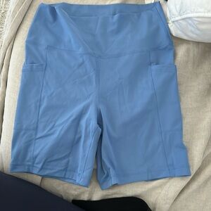 Sky blue workout shorts Yogaliscious